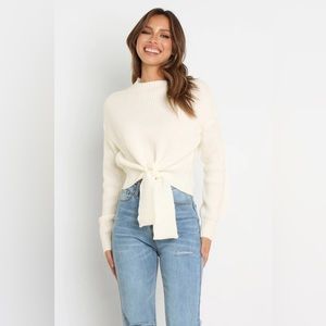Petal + Pup Captivate Tie Sweater in Cream S/M